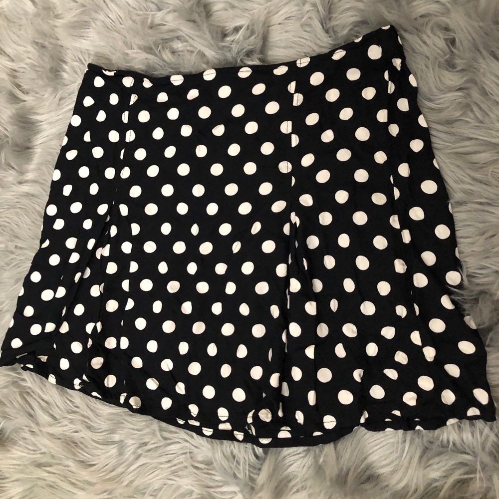 Black & White Polka Dot Mini Skirt